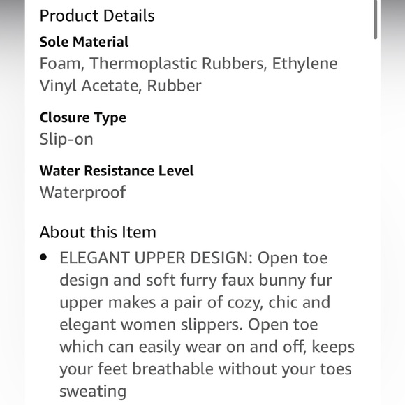 Parlovable Women's Faux Fur Spa Slippers Indoor Outdoor Slip on Memory Foam - Picture 10 of 11